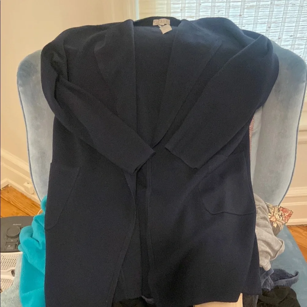 J. Crew Women's Navy Blue Sweater Blazer